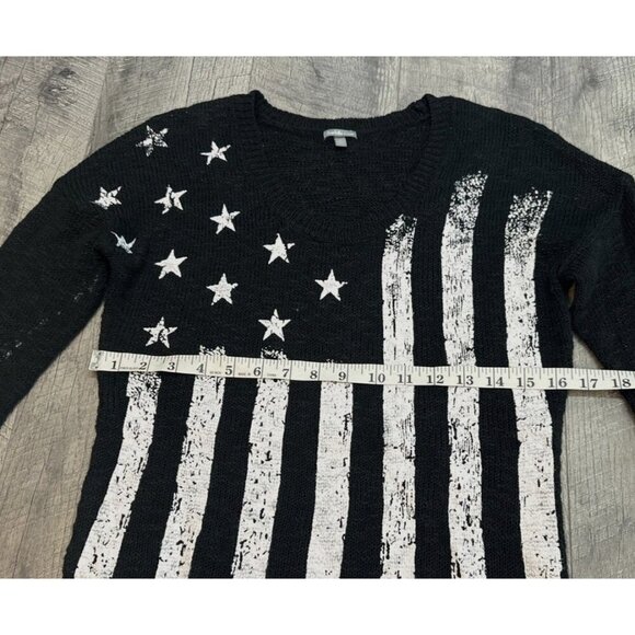 Charlotte Russe Sweater Womens Small Black Patriotic American Flag Long NEW read - Picture 6 of 11